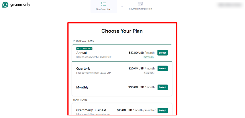 Grammarly Annual and Quarterly Discount